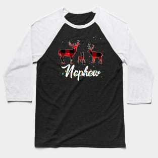 Nephew Reindeer Plaid Pajama Shirt Family Christmas Baseball T-Shirt